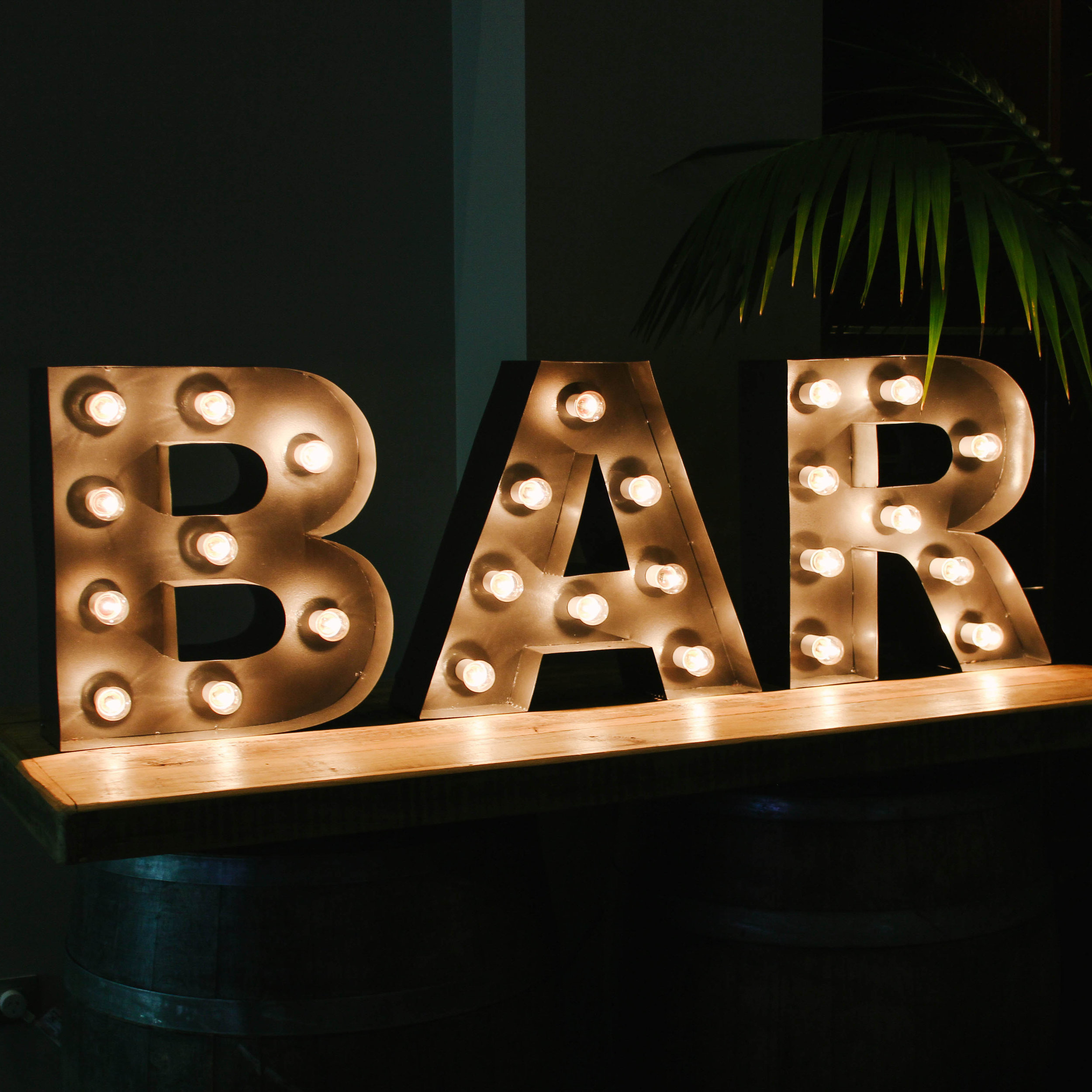 ‘BAR’ Marquee Letter Lights