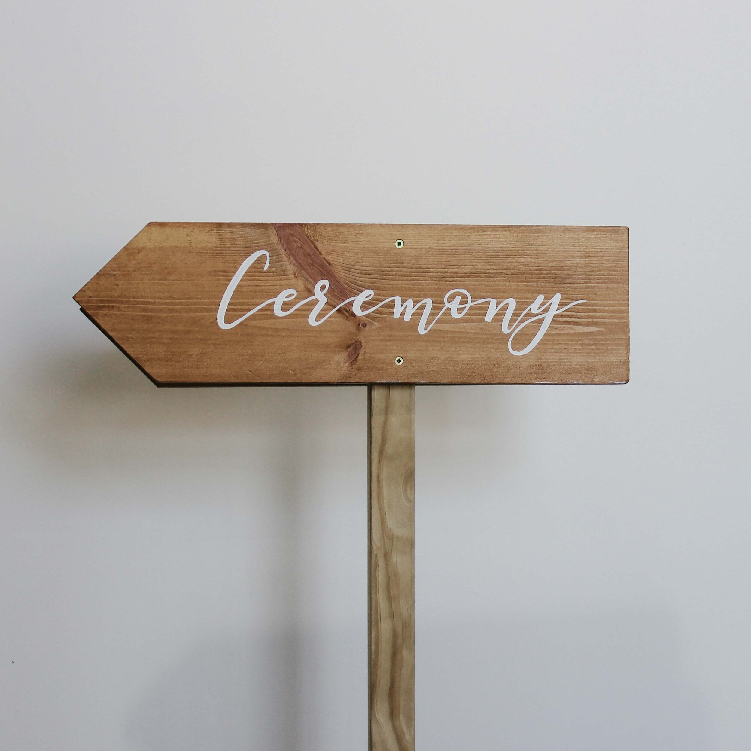 ‘Ceremony’ Wooden Arrow Sign