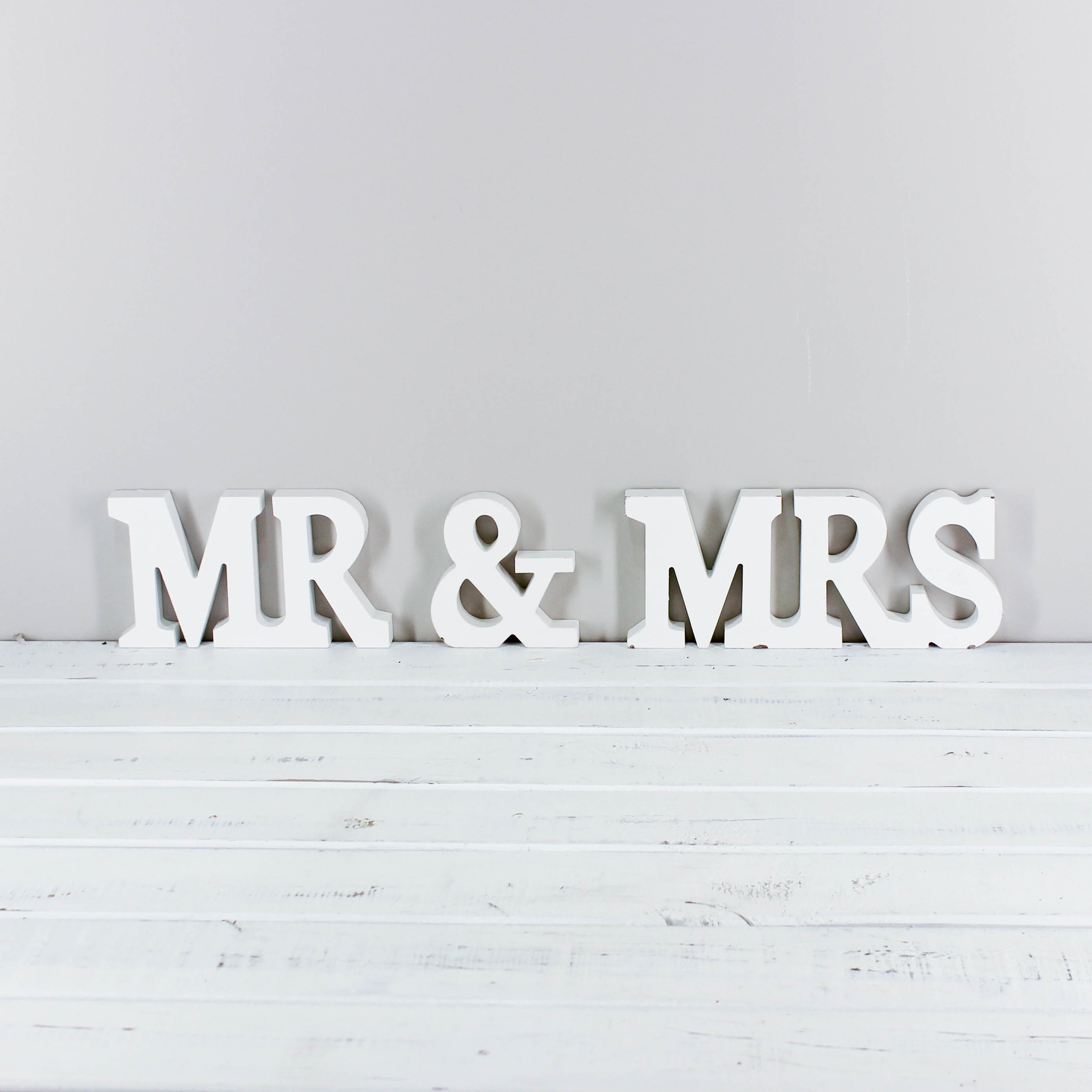 ‘Mr & Mrs’ Letters White