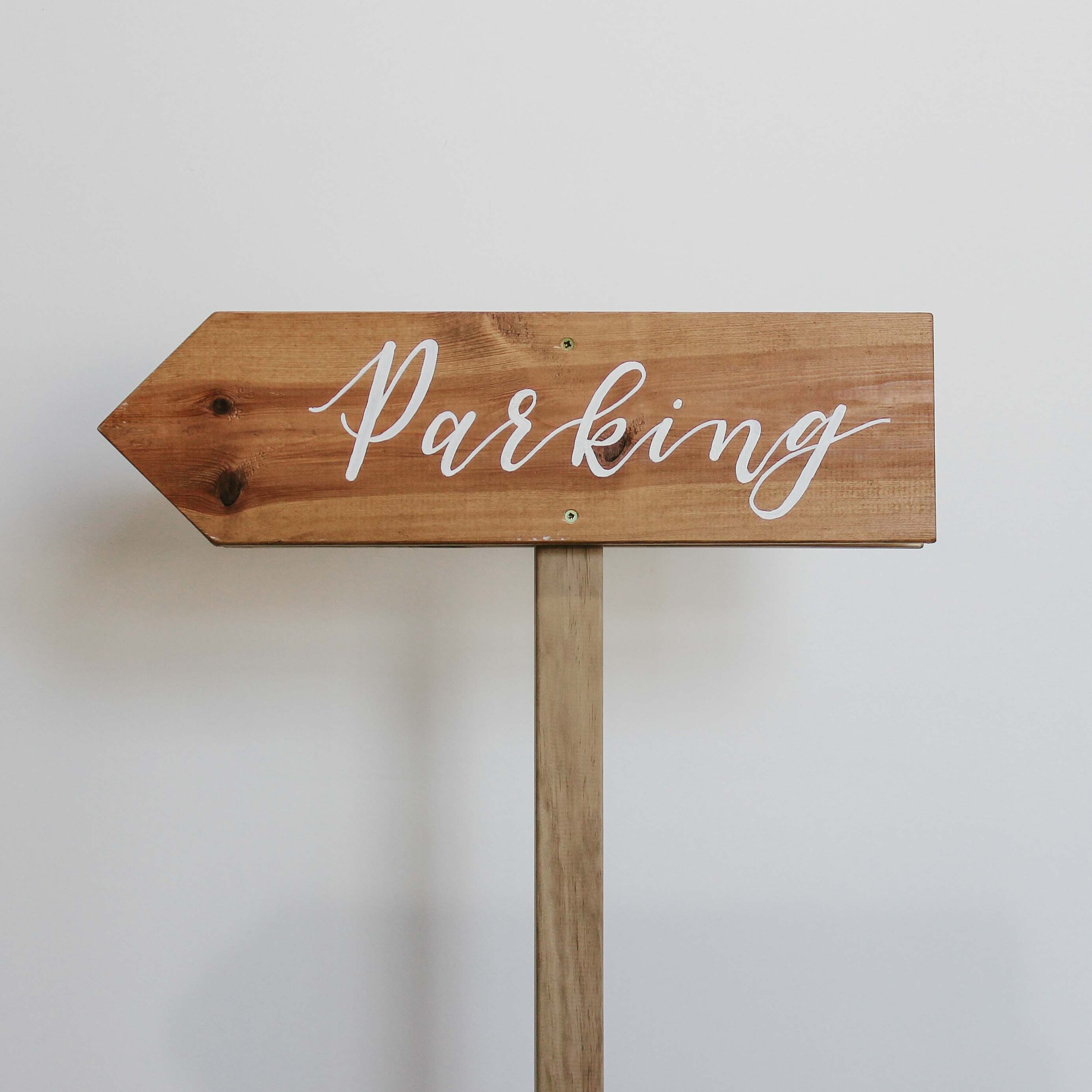 ‘Parking’ Wooden Arrow Sign