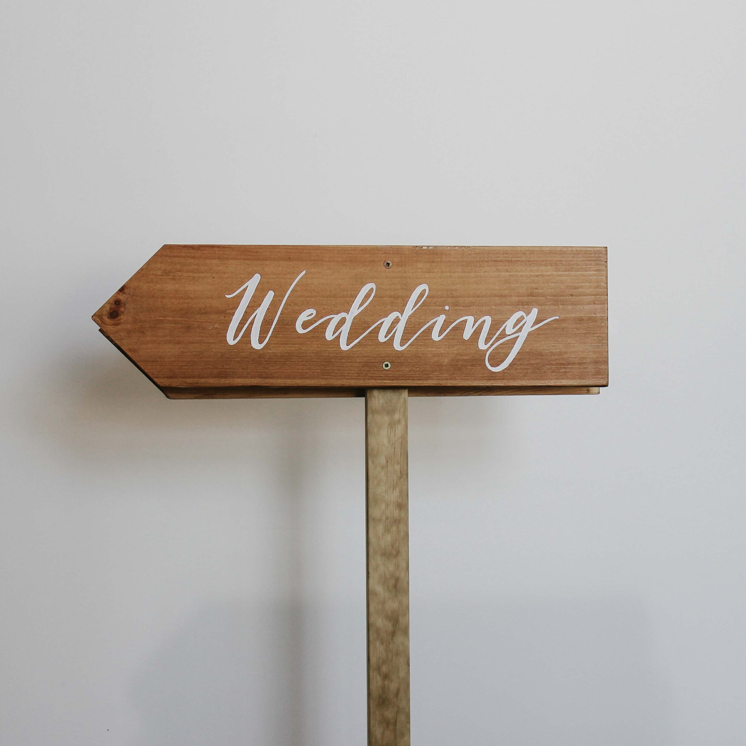 ‘Wedding’ Wooden Arrow Sign