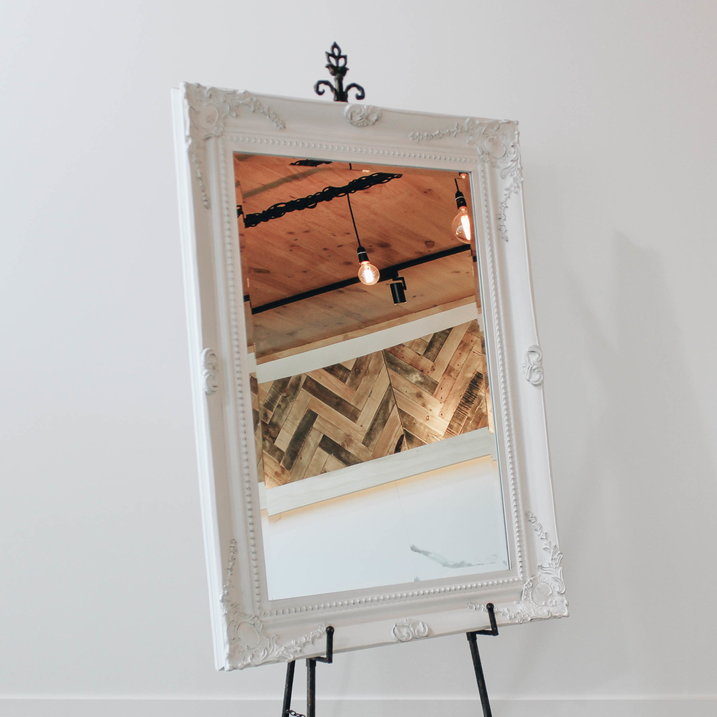 Large White Ornate Mirror