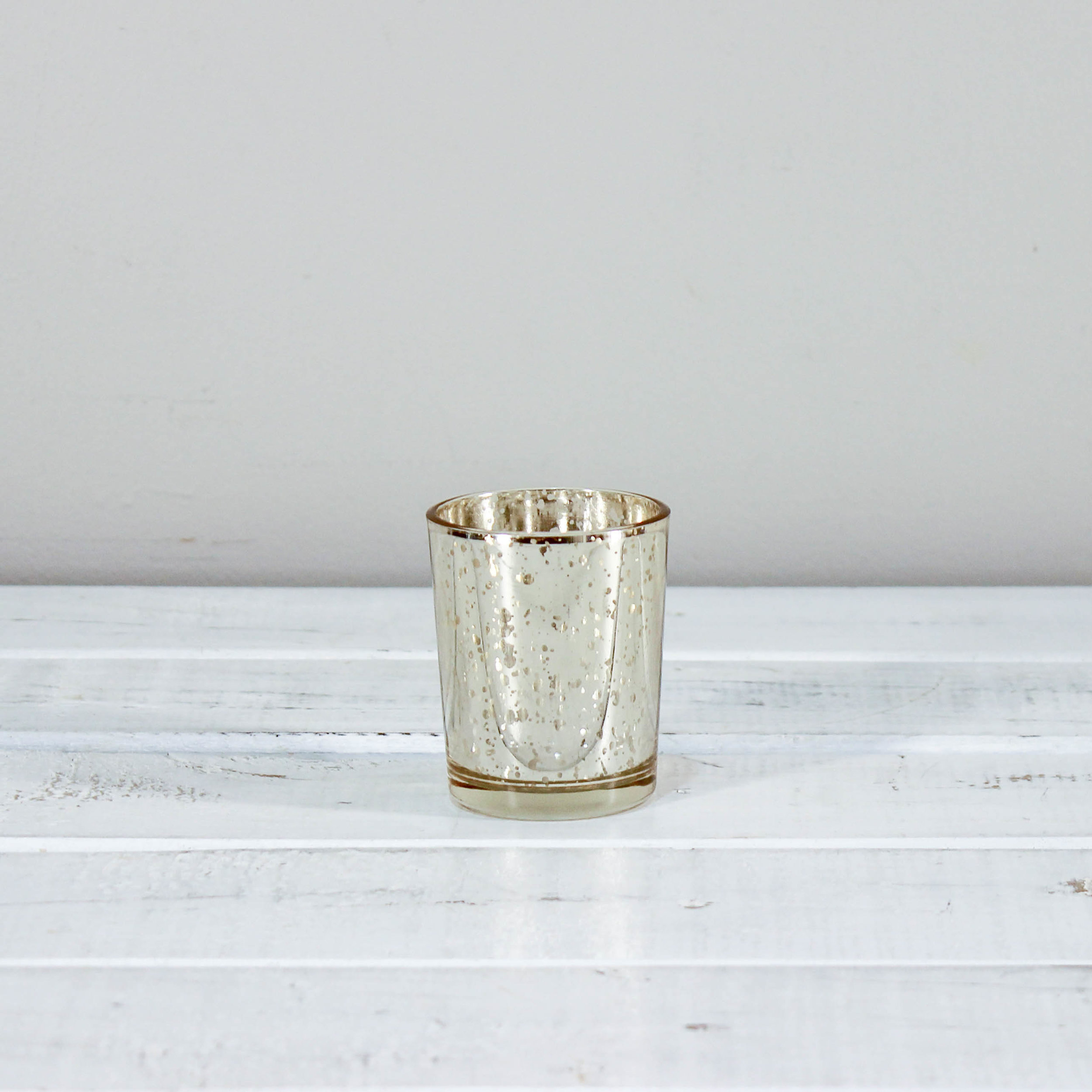 Glass Tealight Holder Gold w/ Candle