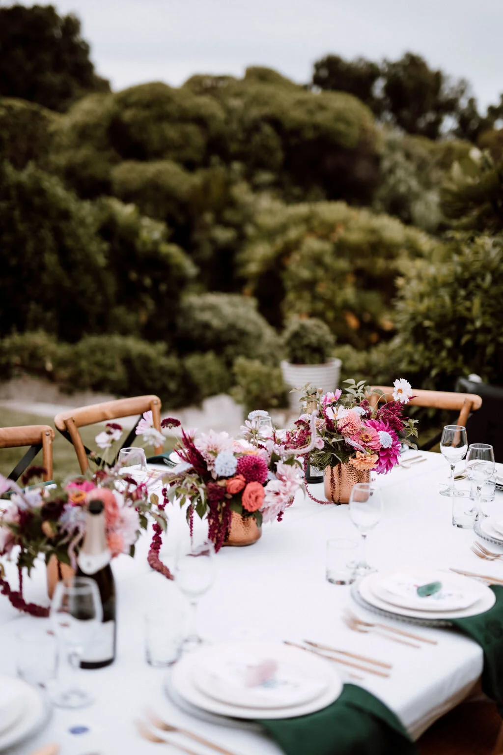 Intimate wedding setting